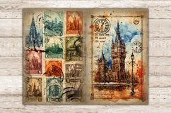City Stamps Junk Journal Page, Vintage Collage Sheet, GlamArtZhanna, Travel Stamps, Postage Stamps Ephemera, Junk Journal Embellishments, Scrapbooking Ephemera, London Junk Journal, Printable Stamps, Paris Junk Journal Paper