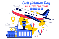 10 International Civil Aviation Day Illustration Product Image 1