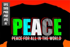 World Peace Motivation SVG &amp; T-Shirt Design Product Image 1