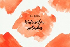 Red watercolor splash clipart, Red watercolors Product Image 1