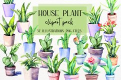 House Plants Watercolor Clipart, Indoor Plants Product Image 1