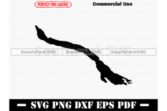 Clam Lake Michigan Map Silhouette SVG PNG DX EPS PDF Product Image 1