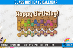 Class Birthdays Calendar Laser Cut Bundle,Kids Birthdays SVG Product Image 3