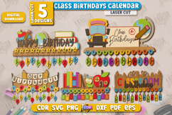 Class Birthdays Calendar Laser Cut Bundle,Perpetual Calendar Product Image 1