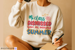 Class Dismissed SVG Teacher Summer SVG T-shirt Design Product Image 4