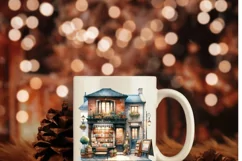 Vintage Bookstore Scene, Miniature Shop Illustrations Product Image 3
