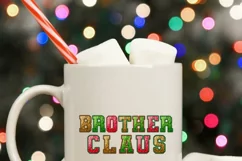 Brother Claus Christmas PNG File, Sequin Letters Faux Product Image 3