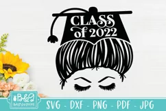 Class of 2022 Graduation SVG Cut File | Girl Grad Cap Design Product Image 2