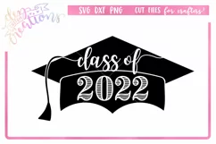 Class of 2022 Grad Cap - SVG DXF PNG Digital files Product Image 2