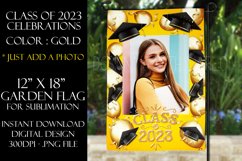 Class of 2023 Graduation Garden Flag Sublimation - Gold Product Image 1