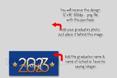 2023 Graduation Photograph Garden Flag Sublimation - Blue Product Image 2