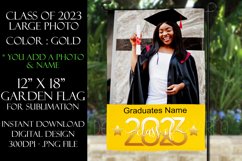 2023 Graduation Photograph Garden Flag Sublimation - Gold Product Image 1