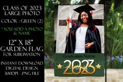 2023 Graduation Photograph Garden Flag Sublimation - Green Product Image 1