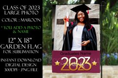 2023 Graduation Photograph Garden Flag Sublimation - Maroon Product Image 1