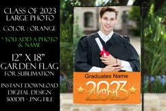 2023 Graduation Photograph Garden Flag Sublimation - Orange Product Image 1