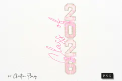 Pearls Girly Class of 2026 Senior PNG Front & Back Designs Product Image 5