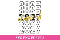 Class of 2027 Stacked Graduation SVG Cut File Product Image 1