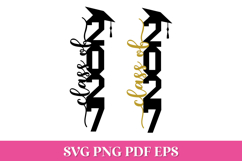 Class of 2027 Vertical Cake Topper SVG Cut File Product Image 1