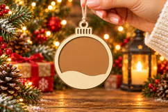 Classic Bauble Ornament SVG, Laser Cut Glowforge File SVG Product Image 1