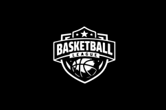 Classic Black and White Basketball League Emblem Design Product Image 2