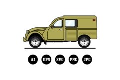 Classic car flat design Illustration, Eps, Ai, SVG Product Image 1