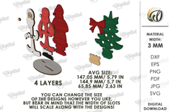 Classic Christmas Stand Laser Cut. Christmas Stand Decor SVG Product Image 2