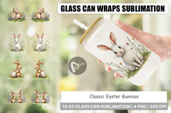 Classic Easter Bunnies Glass Can Product Image 1