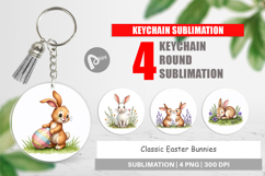 Classic Easter Bunnies Keychain Product Image 1