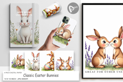 Classic Easter Bunnies Digital Paper Product Image 1