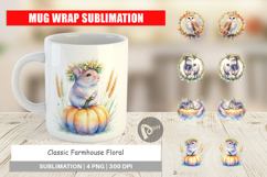 Classic Farmhouse Floral Mug Wrap Product Image 1