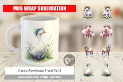 Classic Farmhouse Floral Mug Wrap Product Image 1