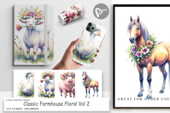 Classic Farmhouse Floral Digital Paper Product Image 1