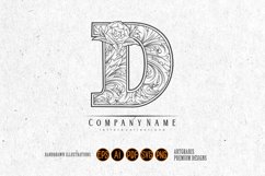 Classic flourish lettering D monogram logo outline Product Image 1