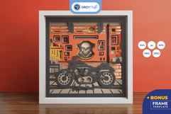 Classic Motorcycle Workshop 3D Shadow Box Product Image 1