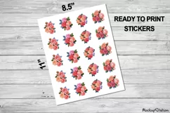 Roses Stickers | Vintage Flowers Printable PNG | Pink Floral Product Image 2