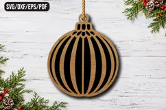 Classic Striped Bauble Laser Cut Design Product Image 1