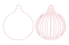 Classic Striped Bauble Laser Cut Design Product Image 2