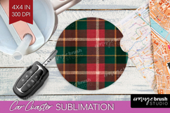 Tartan Plaid Car Coaster - Tartan Pattern Coaster PNG Product Image 1