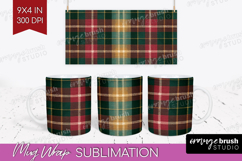 Tartan Plaid Mug Wrap - Tartan Pattern Mug PNG Sublimation Product Image 1