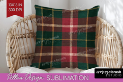 Tartan Plaid Pillow Sublimation - Tartan Pattern Pillow PNG Product Image 1