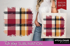 Tartan Plaid Tote Bag - Tartan Pattern Tote Bag PNG Product Image 1