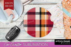 Tartan Plaid Car Coaster - Tartan Pattern Coaster PNG Product Image 1