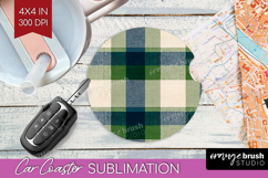 Tartan Plaid Car Coaster - Tartan Pattern Coaster PNG Product Image 1