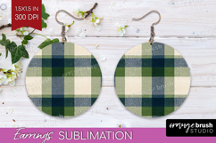 Tartan Plaid Round Earrings - Tartan Pattern PNG Sublimation Product Image 1