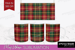 Tartan Plaid Mug Wrap - Tartan Pattern Mug PNG Sublimation Product Image 1
