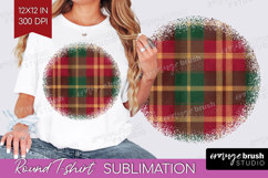 Tartan Plaid Round Tshirt Background - Tartan Pattern PNG Product Image 1
