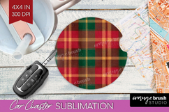 Tartan Plaid Car Coaster - Tartan Pattern Coaster PNG Product Image 1