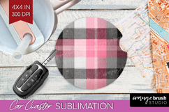 Tartan Plaid Car Coaster - Tartan Pattern Coaster PNG Product Image 1