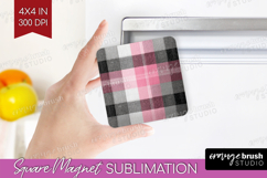 Tartan Plaid Magnet Sublimation - Tartan Pattern Square PNG Product Image 1