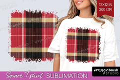 Tartan Plaid Square Tshirt Background - Tartan Pattern PNG Product Image 1